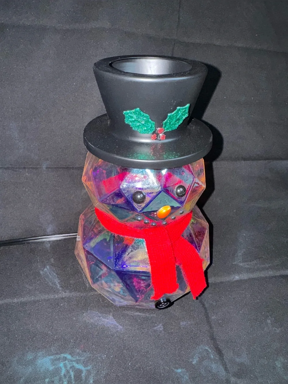 ✨🆕 NIB Iridescent Scentsy Snow Stopper Prismatic Snowman Warmer